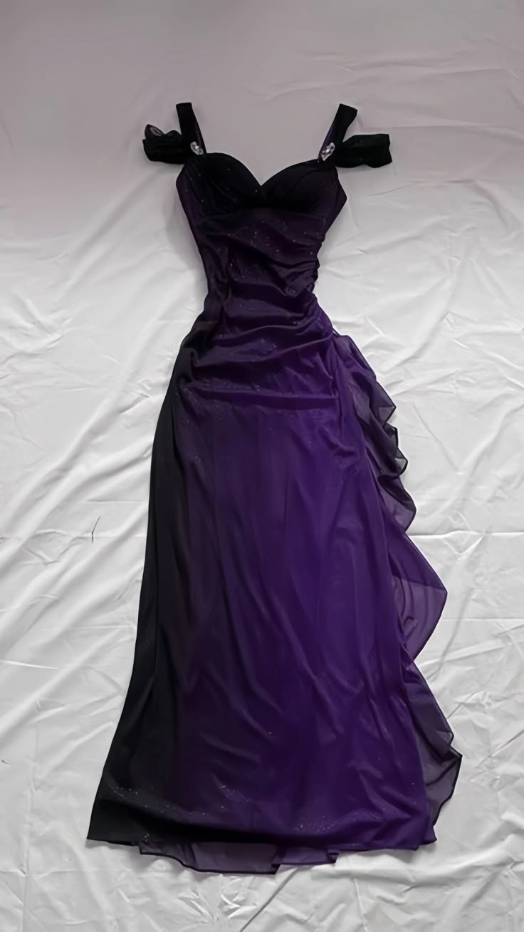 Affordable Party Dress Under $160’œElegant Purple Glitter Ruffled Chiffon Classy Prom Dress