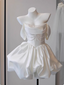 Elegant Satin One Shoulder Short Birthday Dress Homecoming Dress