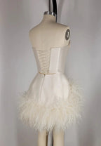 Elegant Satin Tube Top Feather
