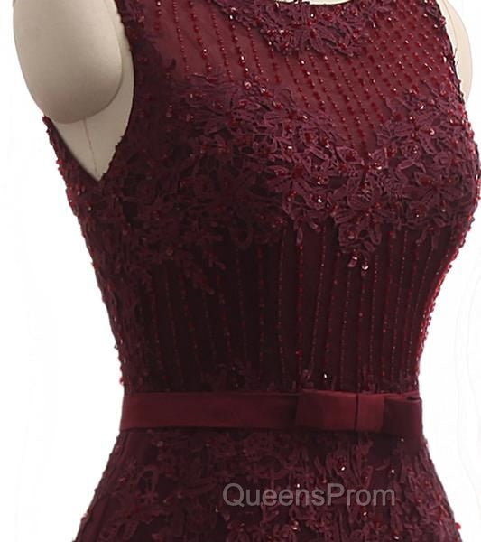 Elegant Scoop Sleeveless Tulle Mermaid Appliques Sequins Zipper Evening Prom Dress
