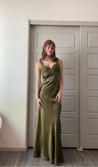 Elegant Sheath Olive Green Classy Prom Dress Long Classy Dress