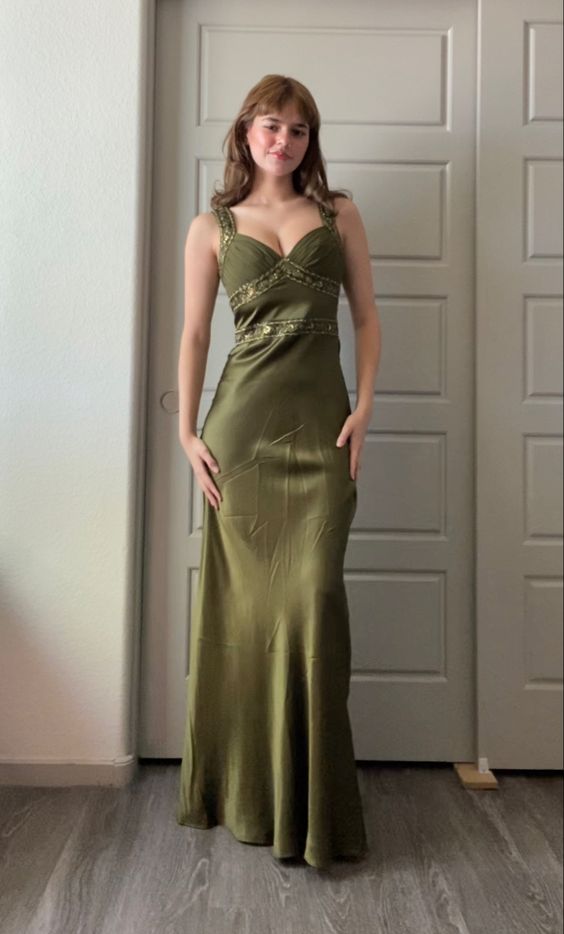Elegant Sheath Olive Green Classy Prom Dress Long Classy Dress Main image