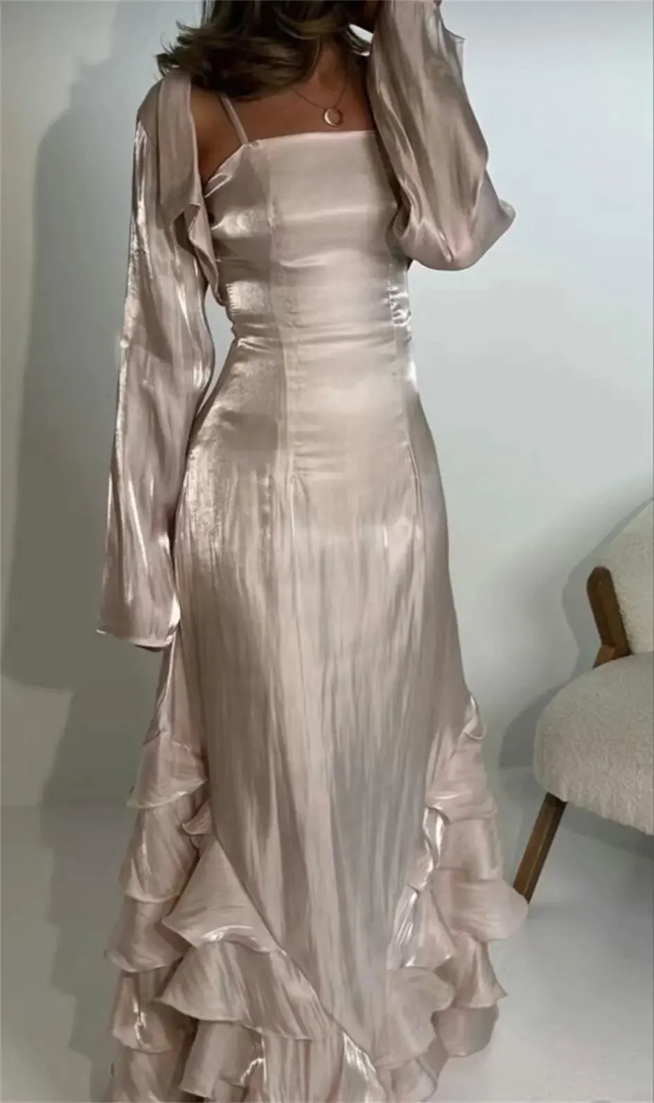 Elegant Sheath Straps Long Classy Prom Dress Main image