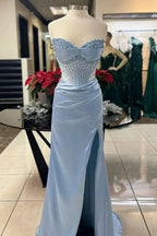 Elegant Sheath Sweetheart Sequin Pink Satin Slit Classy Prom Dress Classy Evening Dress