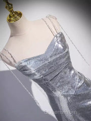 Elegant Silver Sequin Mermiad Evening Prom Dress Long Evening Dress