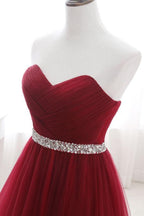Elegant Strapless Sweetheart Tulle Ball Gown Classy Prom Dress Long