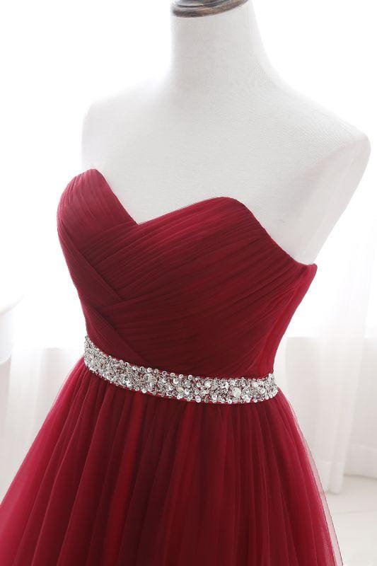 Elegant Strapless Sweetheart Tulle Ball Gown Classy Prom Dress Long