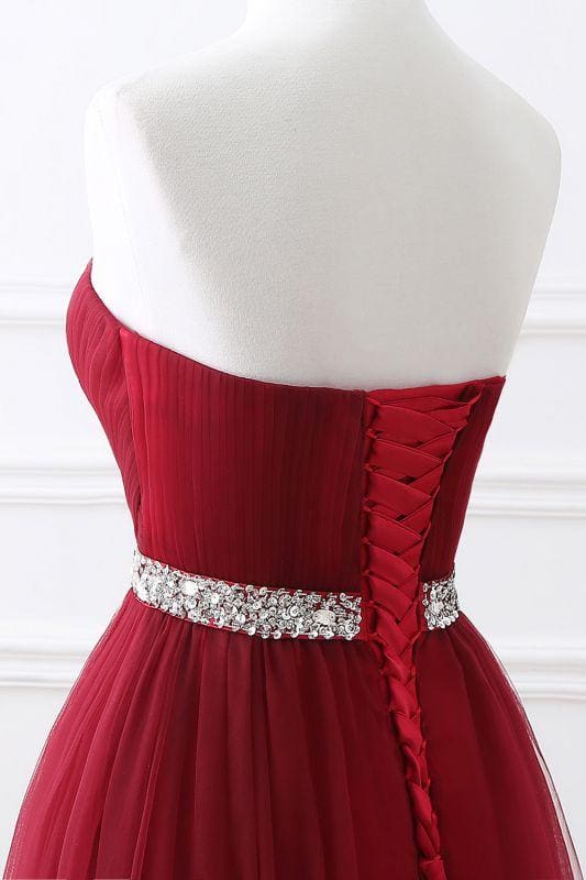 Elegant Strapless Sweetheart Tulle Ball Gown Classy Prom Dress Long