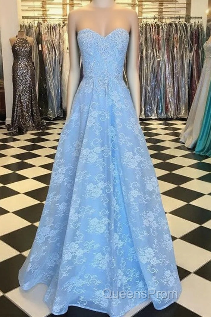 Elegant Sweetheart Long Lace Evening Prom Dress