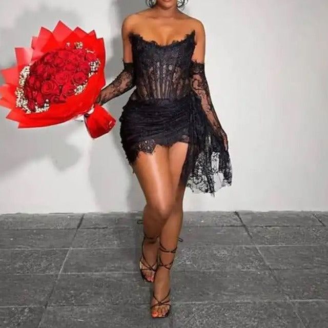 Elegant Sweetheart Mini 17Th Birthday Dress Black Birthday Outfit Main image