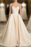 Elegant Sweetheart Neck Satin Long Evening Prom Dress Ball Gown