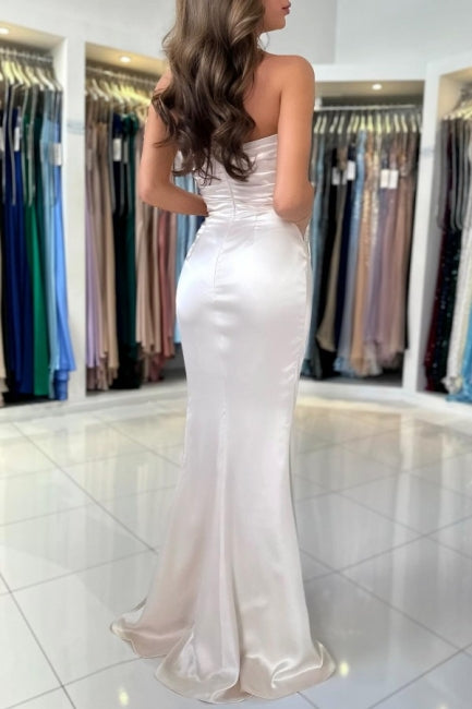 Elegant Sweetheart Sleeveless Prom Dresses Front Split Long