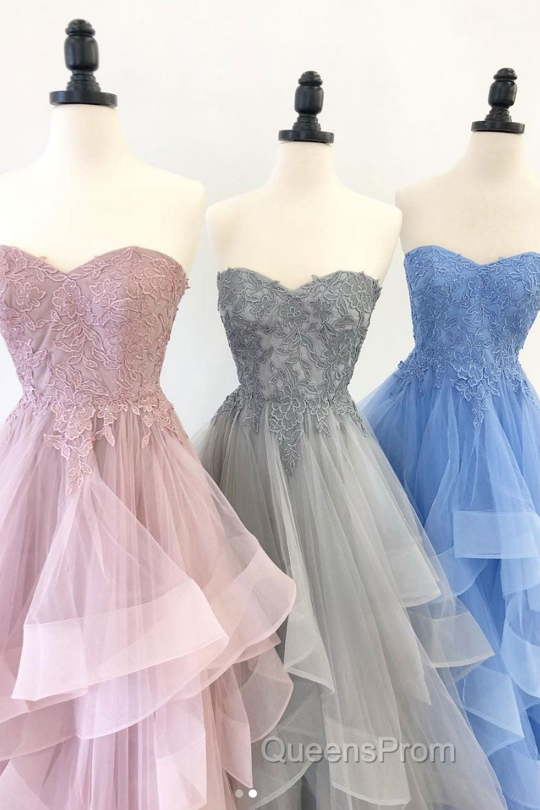 Elegant sweetheart tulle lace long Evening Prom Dress tulle formal Dress Secondary image