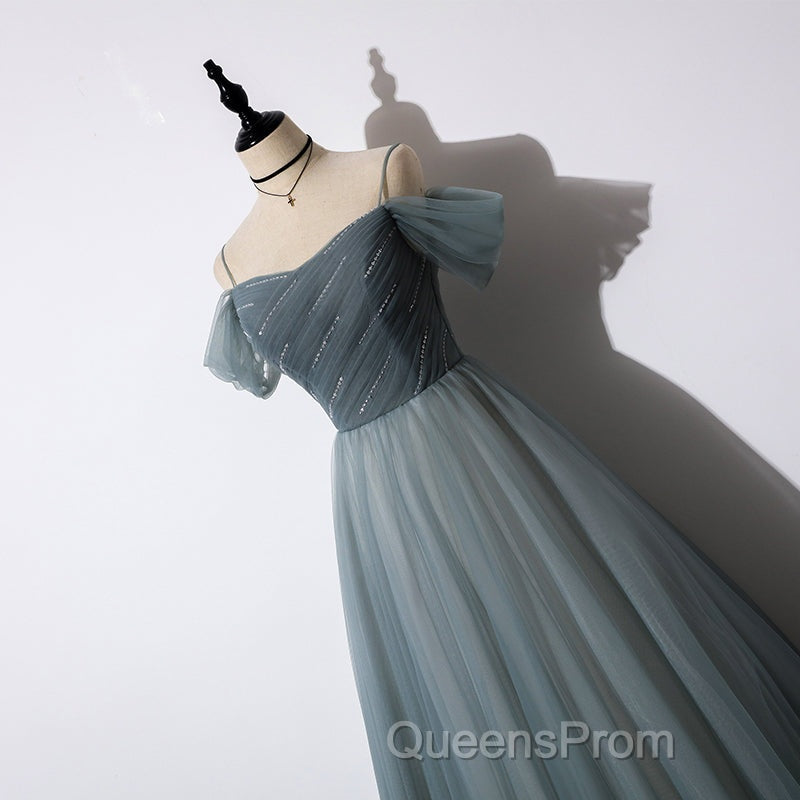 Elegant Tulle Long A Line Evening Prom Dress, Evening Dress Secondary image