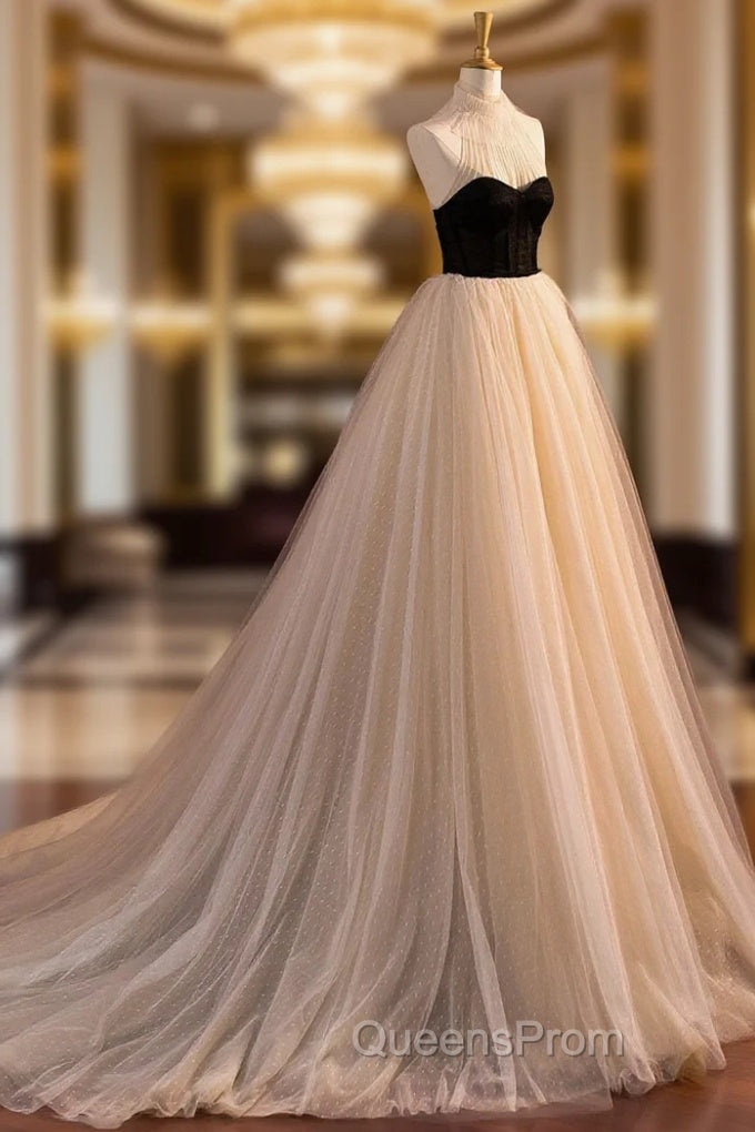 Elegant Tulle Long A-Line Evening Prom Dress, Evening Party Dress Main image