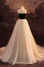Elegant Tulle Long A-Line Evening Prom Dress, Evening Party Dress