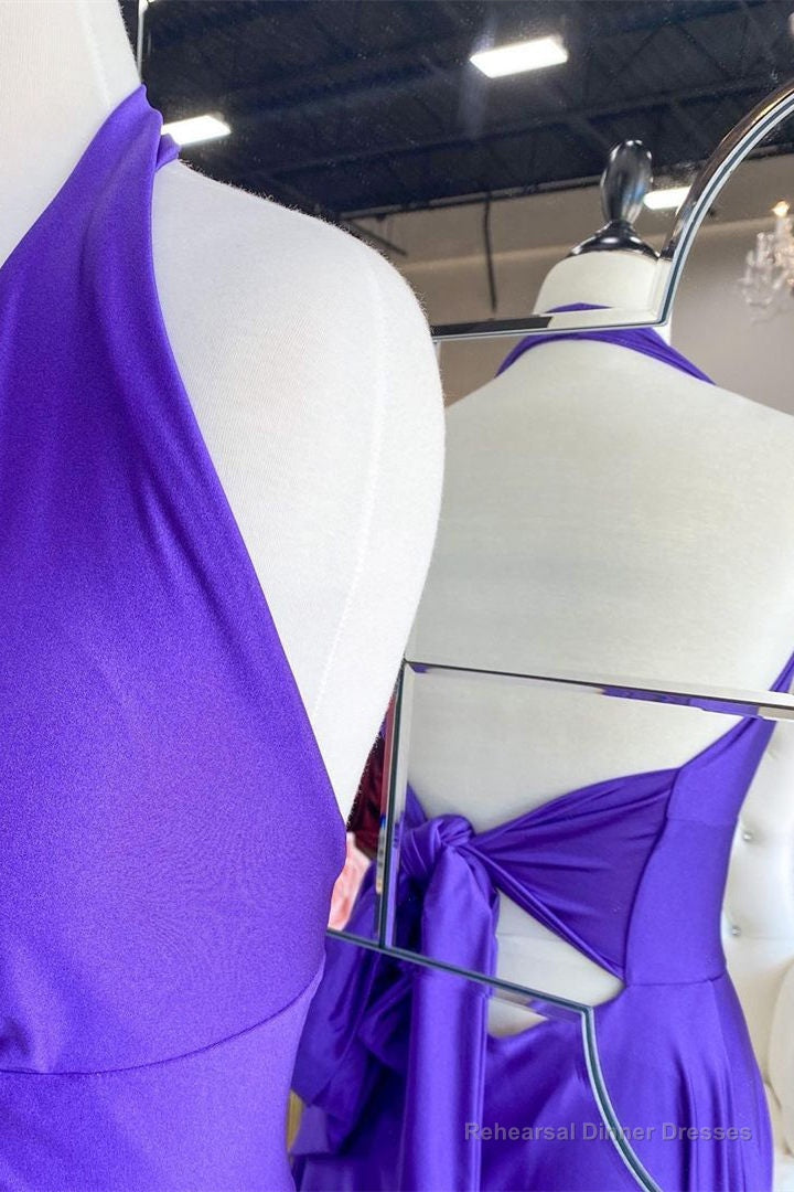 Elegant V Neck Purple Long Prom Dress,Formal Dinner Dresses Secondary image