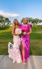 Pink And White Strapless Mermaid Long Classy Prom Dress