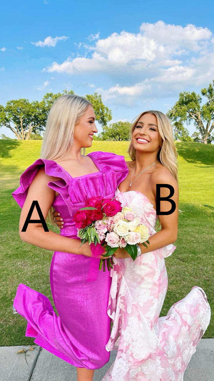 Pink And White Strapless Mermaid Long Classy Prom Dress