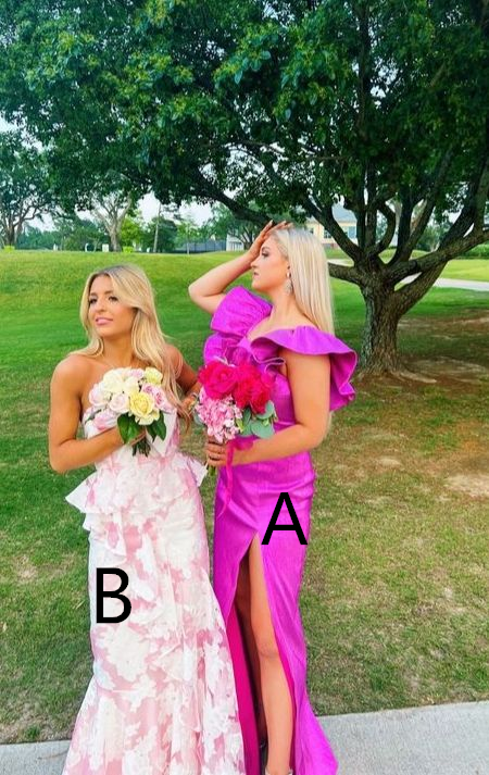Pink And White Strapless Mermaid Long Classy Prom Dress