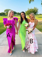 Pink And White Strapless Mermaid Long Classy Prom Dress