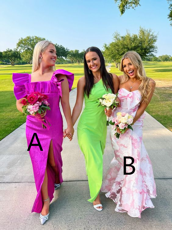 Pink And White Strapless Mermaid Long Classy Prom Dress
