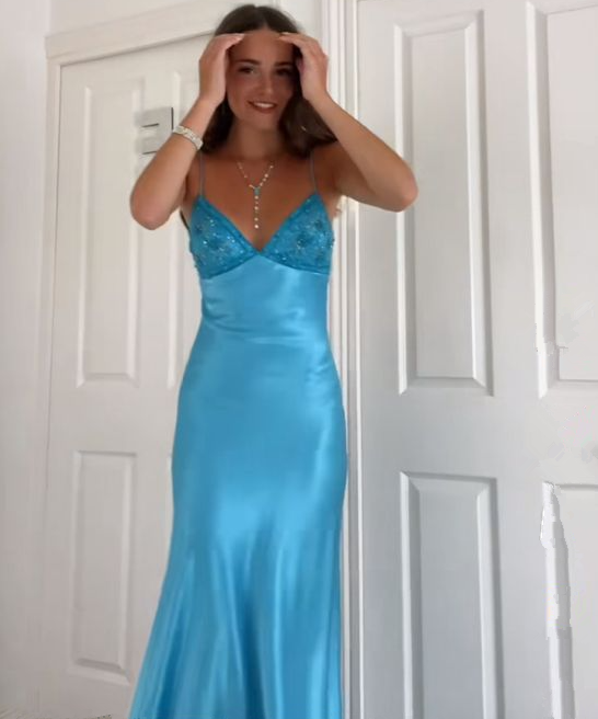 Elegant V-Neck Spaghetti Memriad Long Classy Prom Dress Secondary image
