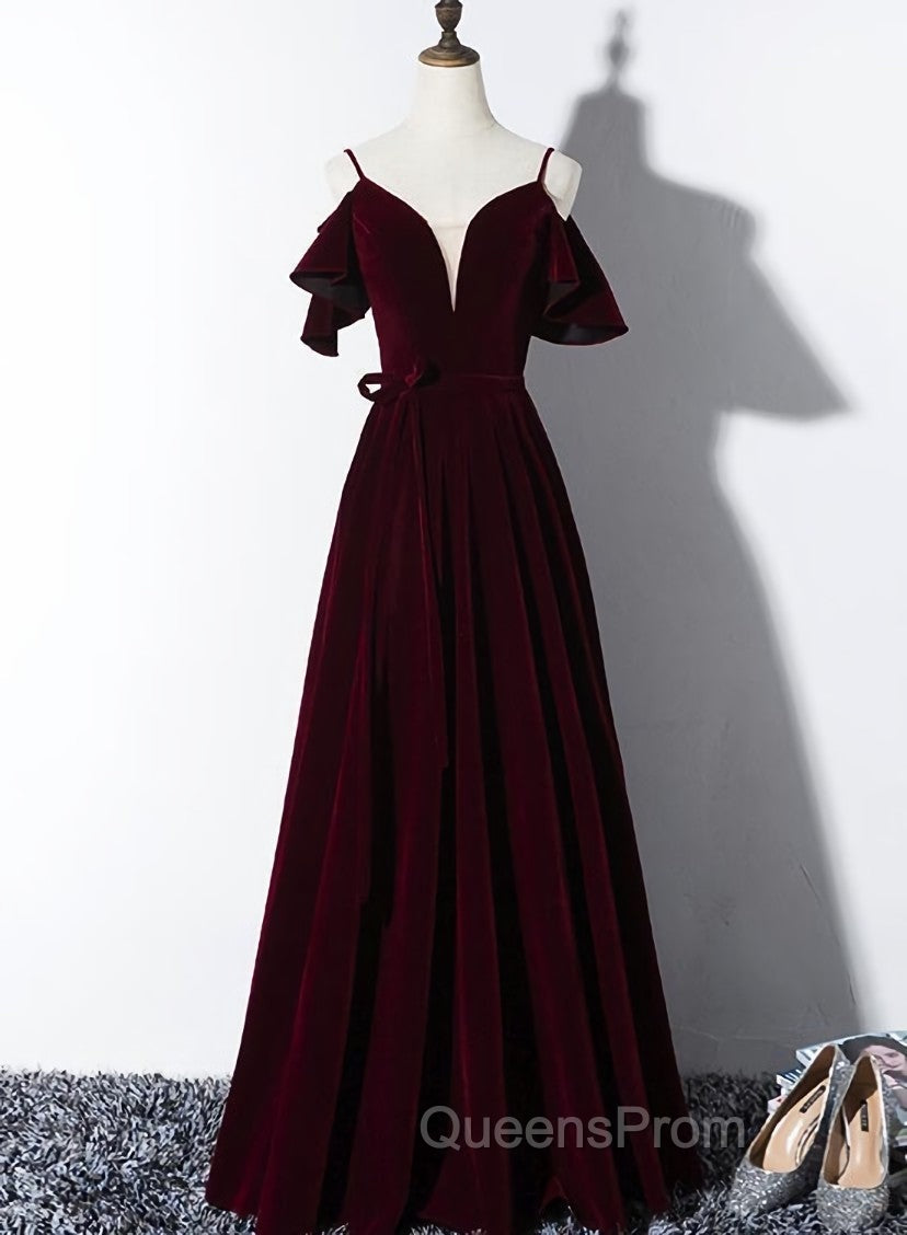 Elegant Velvet Long Bridesmaid Dress , Charming Party Gowns Main image