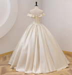 Elegant Vintage One-Shoulder Ruffle Shiny Satin Ball Gown Prom Dress Sweet 16 Dress