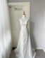 Elegant White Deep V-Neck Beaded Chiffon Classy Prom Dress