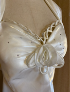 Elegant White Mermaid Halter Neck Satin Long Classy Prom Dress