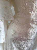 Elegant White Mermaid Strapless Off-The-Shoulder Lace Long Classy Prom Dress