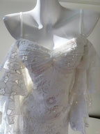 Elegant White Mermaid Strapless Off-The-Shoulder Lace Long Classy Prom Dress