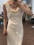 Elegant White Swing Neck Sequin Chiffon Long Classy Prom Dress