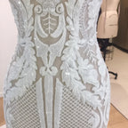 Elegant White V-Neck Mermaid Lace Wedding Dress