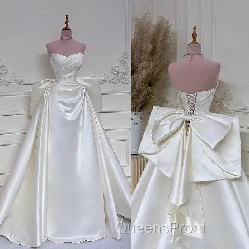 Elegant White Wedding Dress With Train Mermaid Bridal Gowns