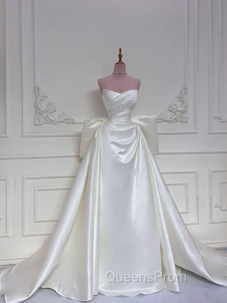 Elegant White Wedding Dress With Train Mermaid Bridal Gowns