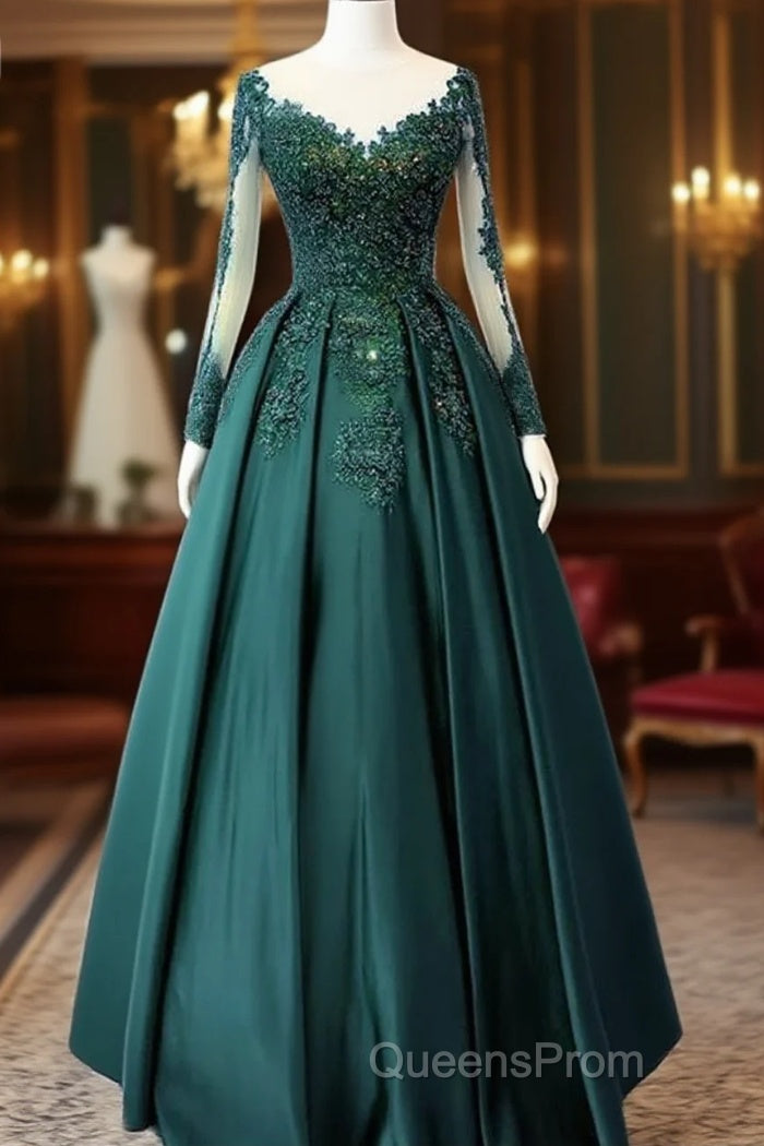 Emerald Green Long Sleeve Quinceanera Dress Ball Gown Plus Size 15 Junior Evening Prom Dress Main image