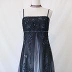 ¥â‚?Empire Dress Vintage Silver And Black Glitter Ombre Beaded High-Waisted Long Tulle Classy Prom Dress Classy Evening Dress Party Dress