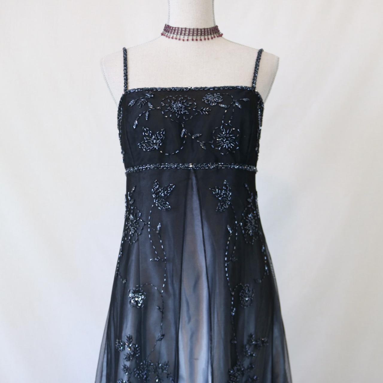 ¥â‚?Empire Dress Vintage Silver And Black Glitter Ombre Beaded High-Waisted Long Tulle Classy Prom Dress Classy Evening Dress Party Dress