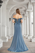 Engerla Sexy High Slit Mermaid Evening Dress Off The Shoulder Shower Party Dress Pageant Celebrity Gown