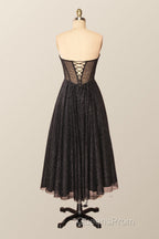 Green Corset A-line Tea Length Dress