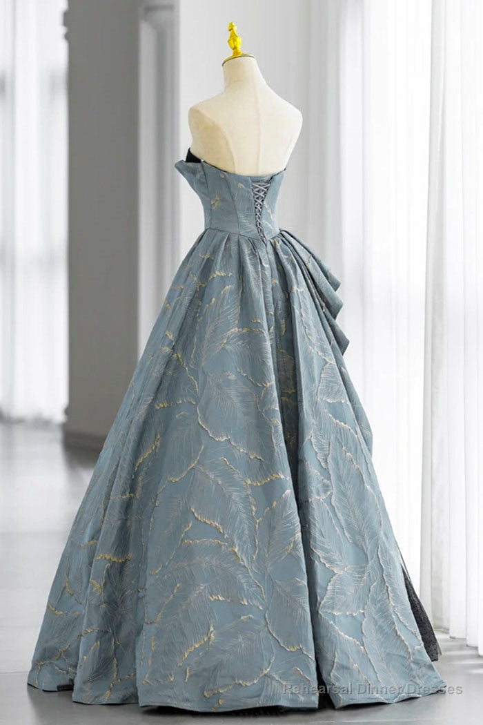 Unique Strapless Floor Length New Arrival Prom Gown, Puffy Evening Dress Secondary image