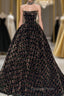 A Line Sparkly Sequin Long Evening Prom Dress, Gorgeous Strapless Long Evening Dress