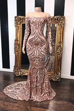 Fabulous Long Sleeve Sequins Mermaid Evening Prom Dress
