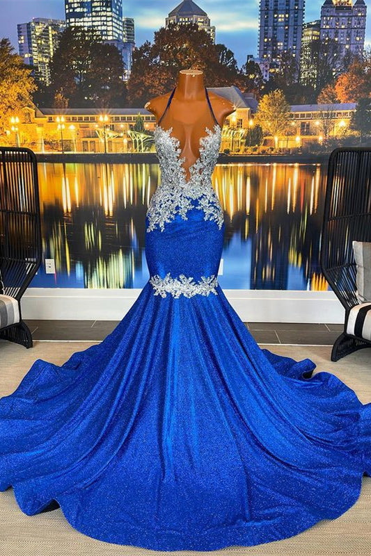Fabulous Long Sleeveless Heter Backless Mermaid Prom Dress With Beading Main image