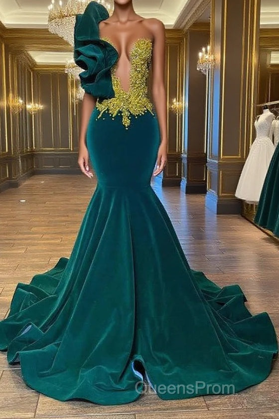 Fabulous Long Sleeveless Meimaid Evening Prom Dress With Beading Main image