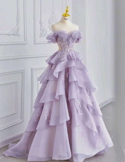 Fairy A Line Off The Shoulder Lilac Classy Prom Dress Classy Evening Dress Main image