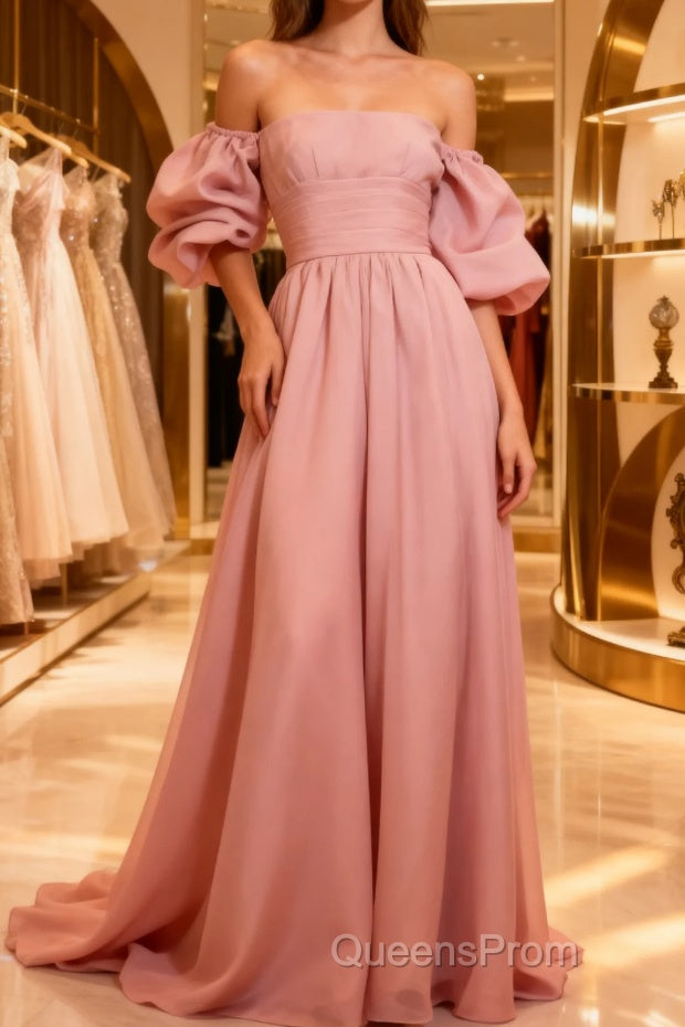 Fairy A Line Pink Long Evening Prom Dress Evening Dress
