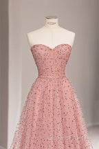 Fairy A Line Sweetheart Pink Long Tulle Evening Prom Dress 22Th Birthday Outfit